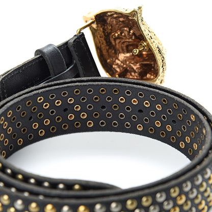 Gucci Calfskin Studded Feline Belt 90 36 Black 4 of 6