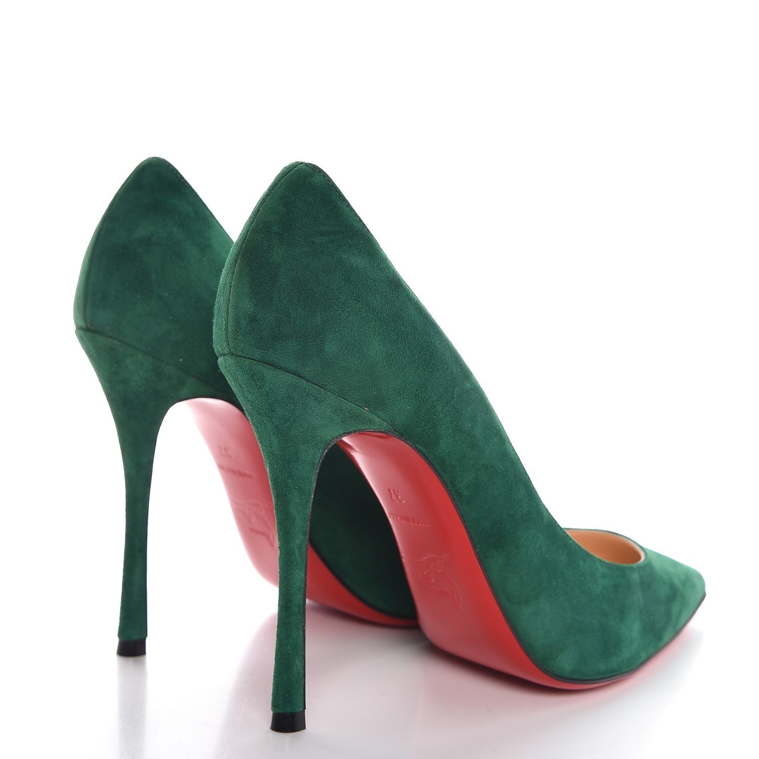 Christian Louboutin Veau Velours Decoltish 100 Pumps 37 Jungle 4 of 8