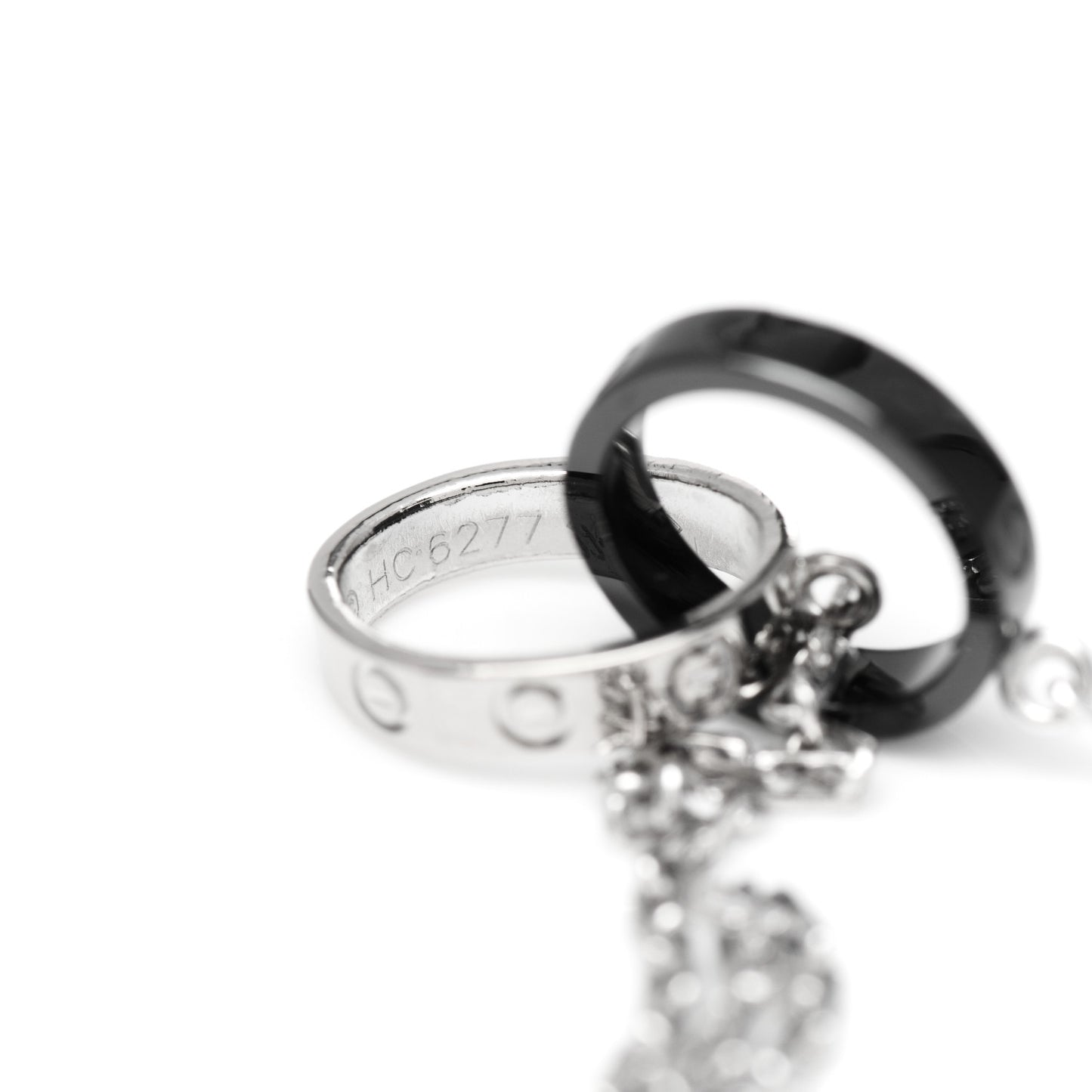 18K White Gold Black Ceramic Interlocking LOVE Bracelet