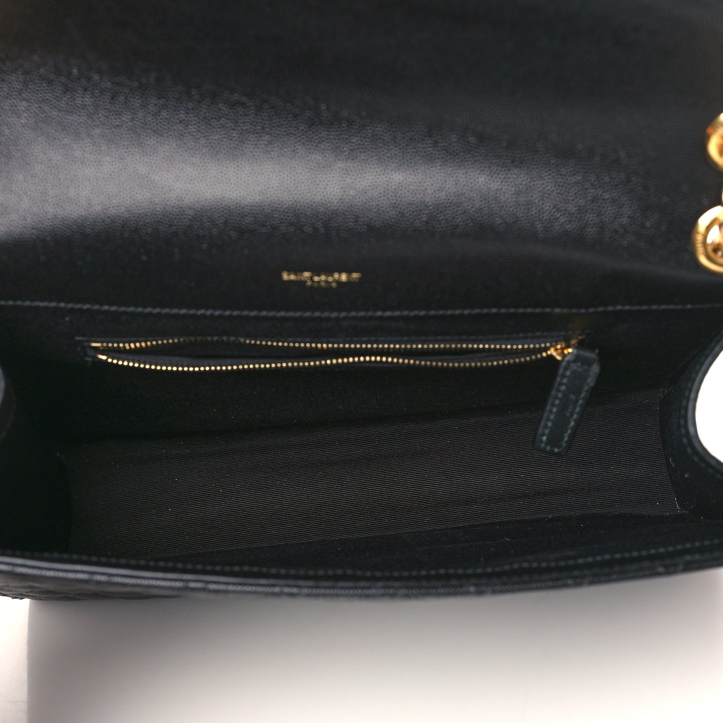 Grain De Poudre Textured Mixed Matelasse Large Triquilt Monogram Satchel Black