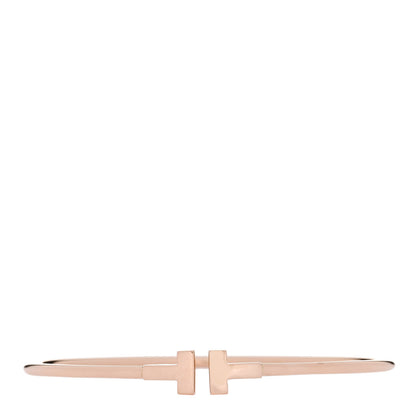 Tiffany 18K Rose Gold Narrow T Wire Bracelet 1 of 4