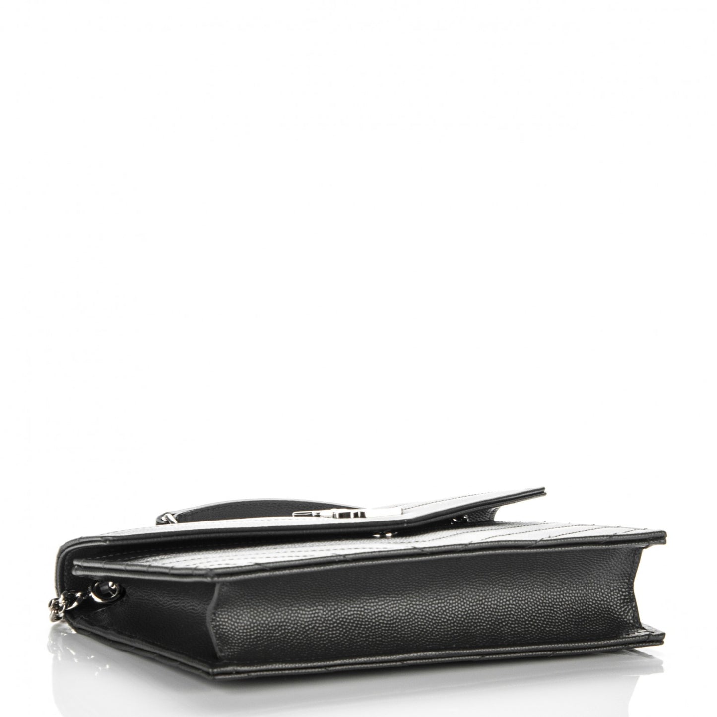 Grain De Poudre Matelasse Chevron Monogram Envelope Chain Wallet Coal
