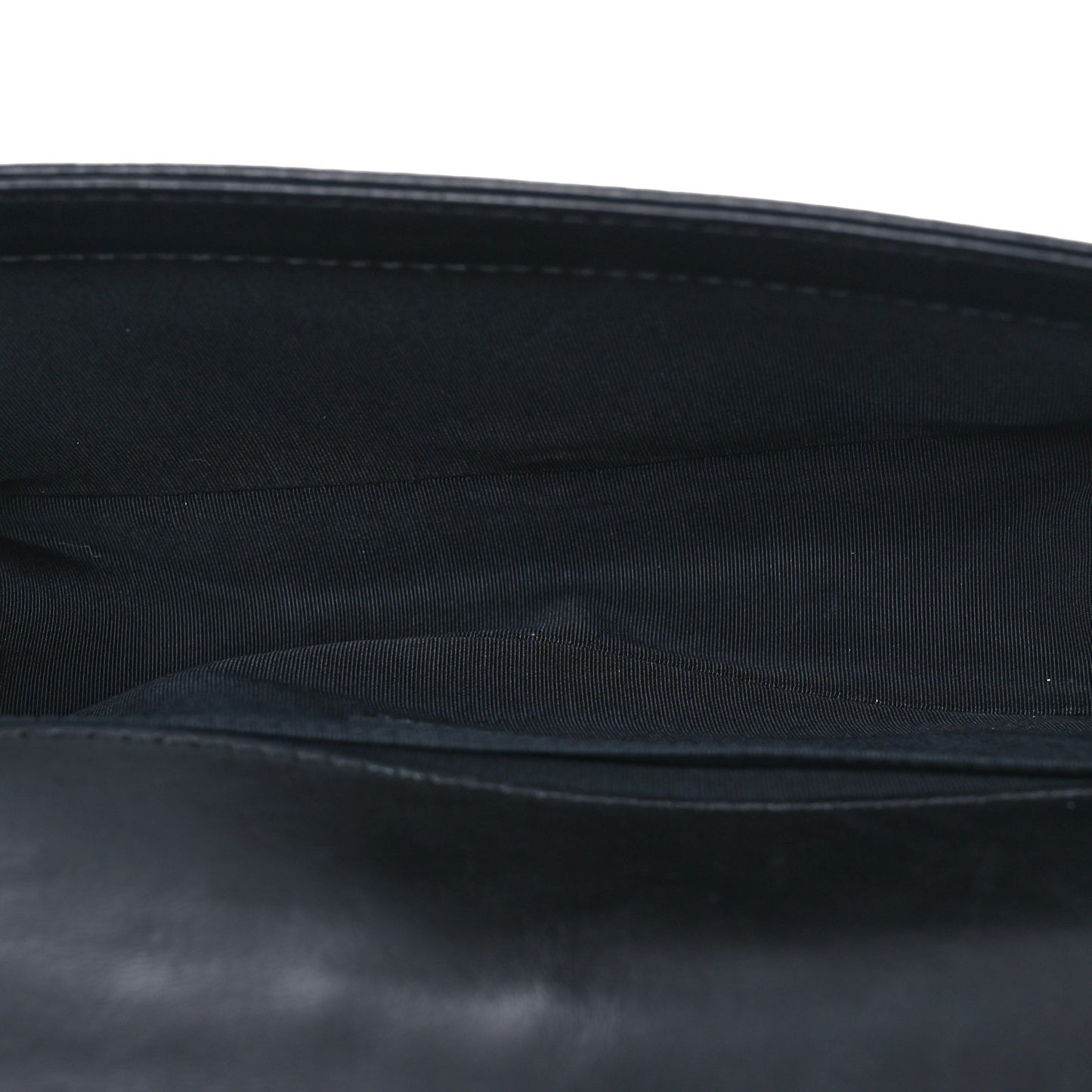 Lambskin Quilted Medium Boy Flap Black Blue Fonce