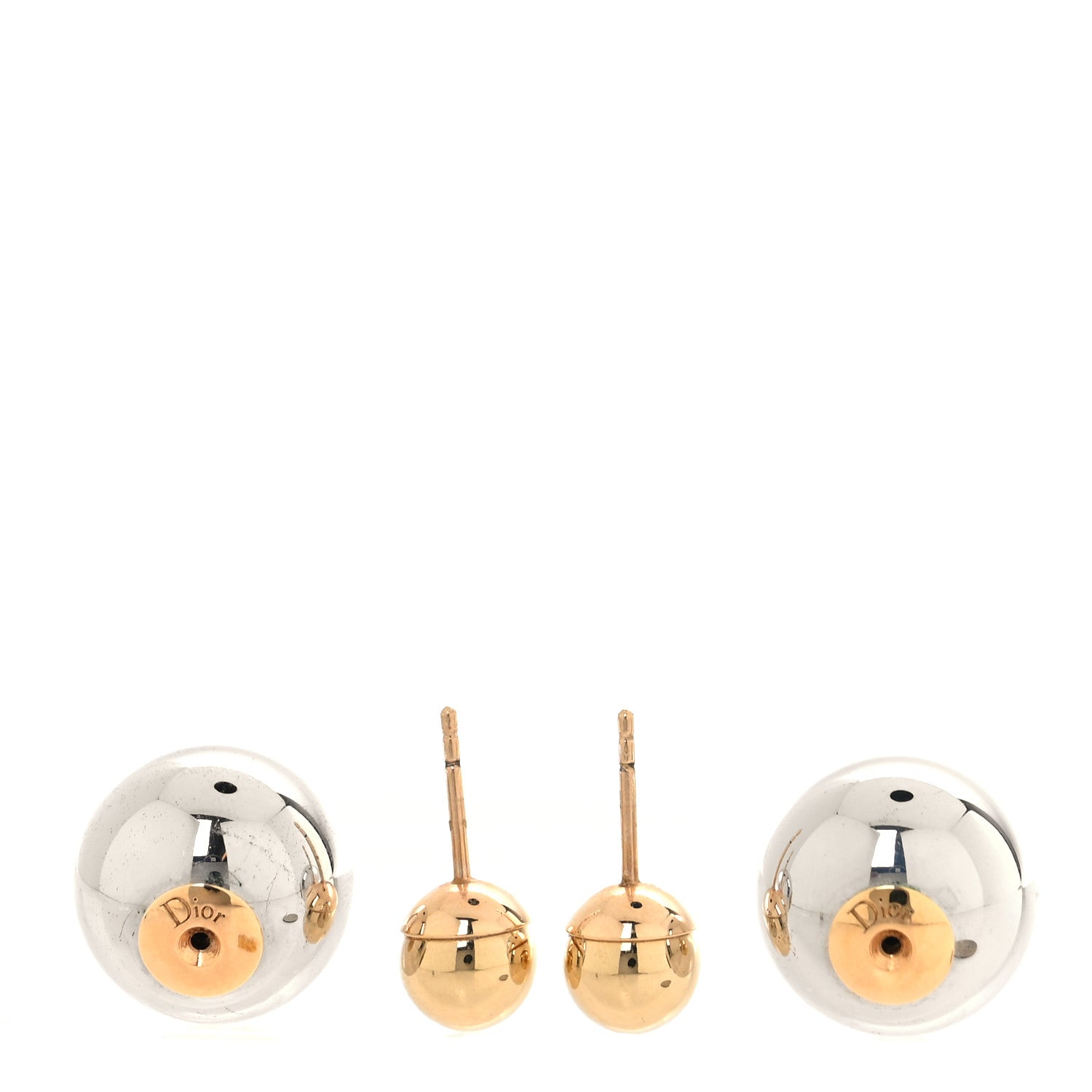 Christian Dior Mise En Dior Tribal Earrings Silver Gold 3 of 5
