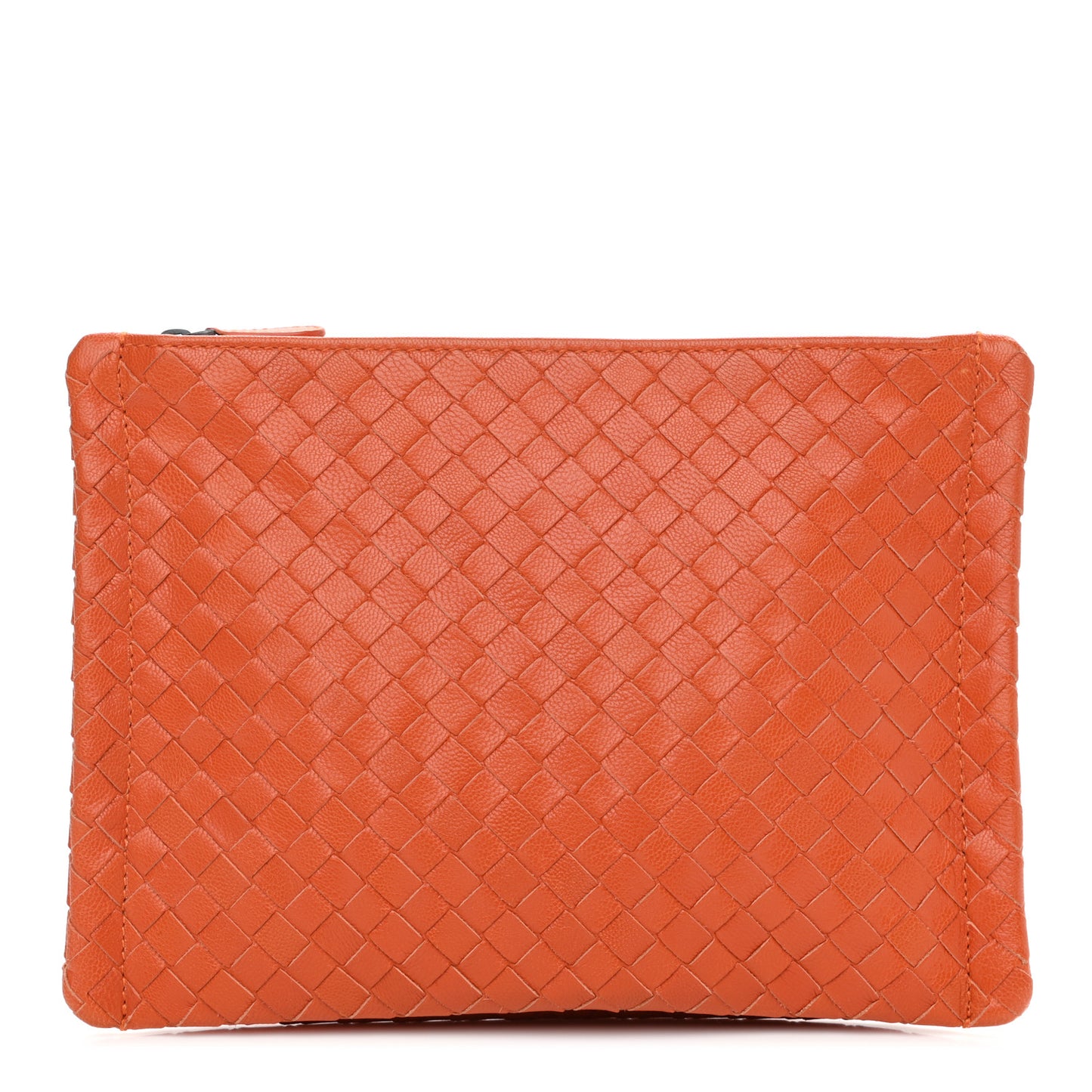 Nappa Intrecciato Medium Zip Pouch Orange