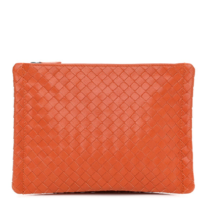Bottega Veneta Nappa Intrecciato Medium Zip Pouch Orange 1 of 7