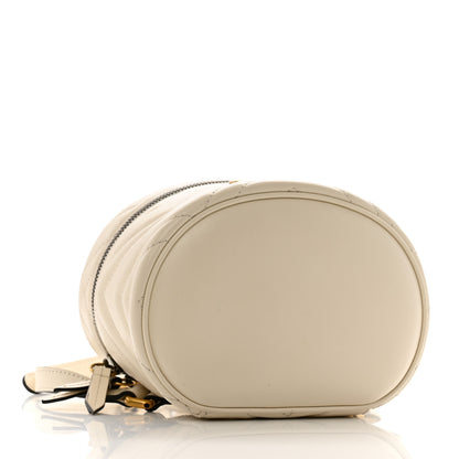 Gucci Calfskin Matelasse Mini GG Marmont Round Backpack White 4 of 12