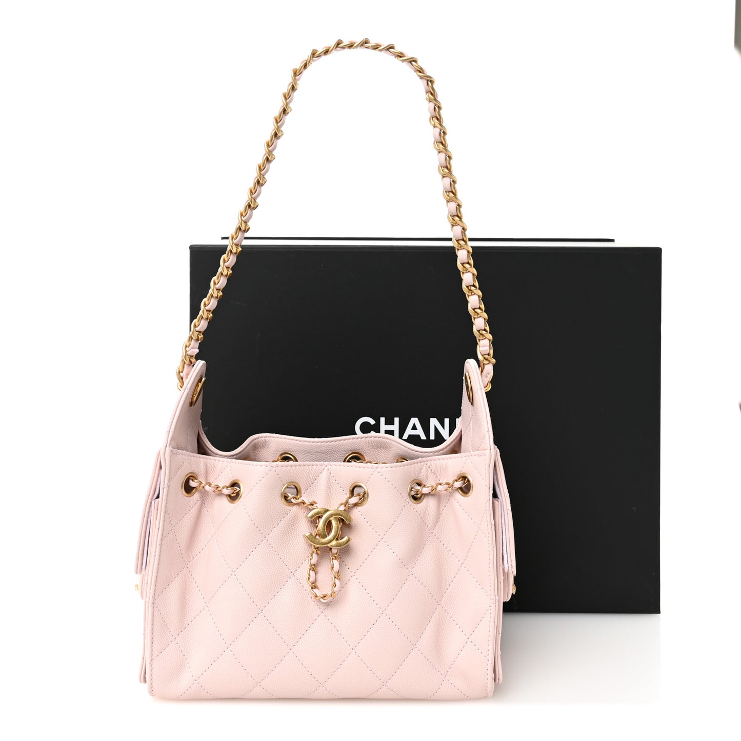 Caviar Quilted Mini Chanel 25 Handbag Light Pink