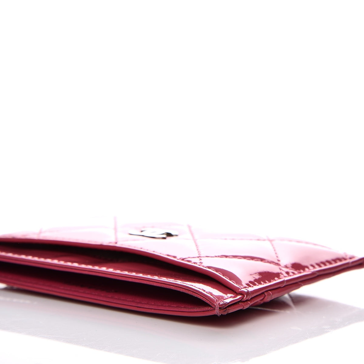Chanel Patent Quilted Card Holder Fuchsia 10 of 14