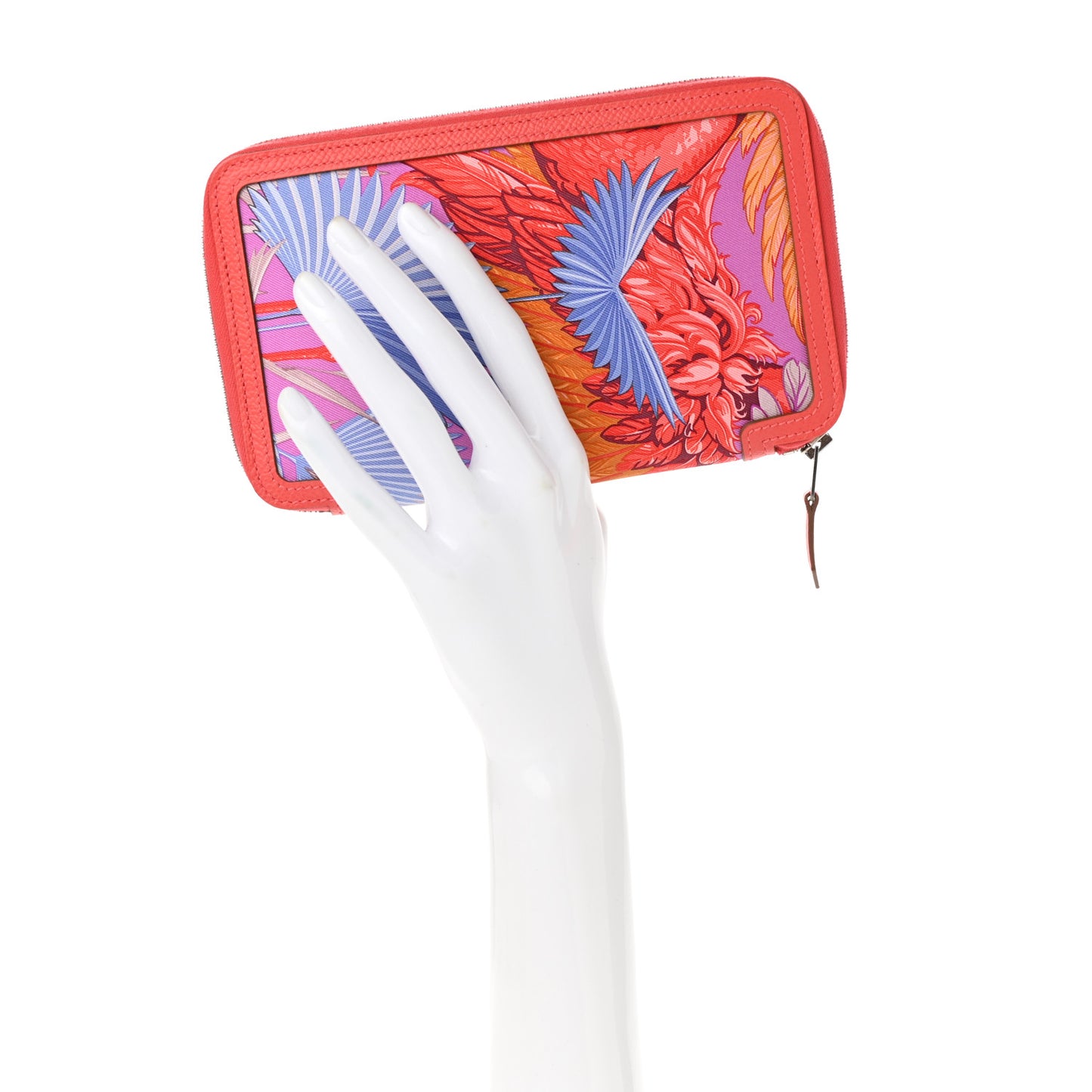 Epsom Printed Silk Flamingo Party Soie-Cool Wallet Rose Jaipur