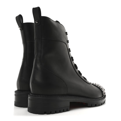 Christian Louboutin Calfskin Spikes TS Croc Flat Boots 42 Black 5 of 9
