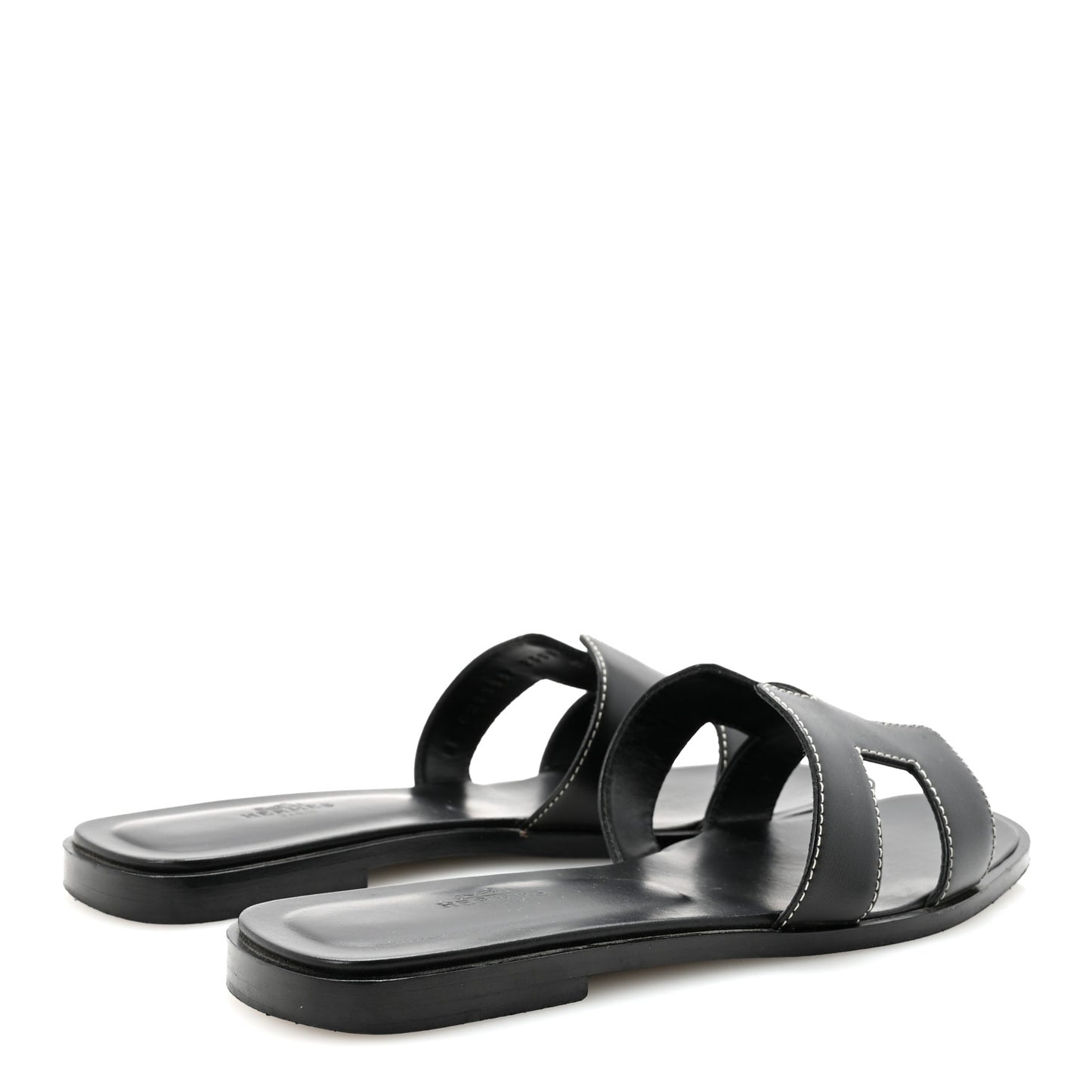 Box Calfskin Oran Sandals 38 Black