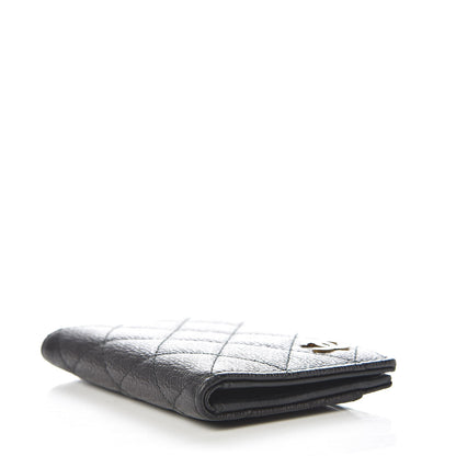 Chanel Logo Calfskin Embossed Quilted Card Holder Wallet Black 4 of 8