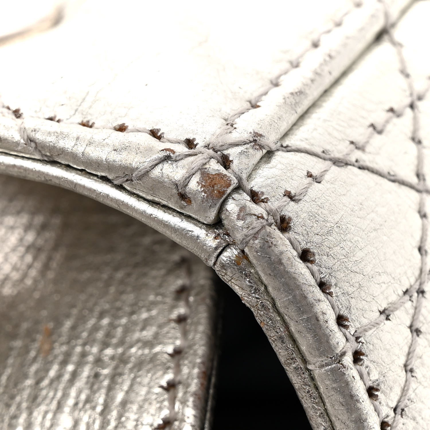 Christian Dior Metallic Grained Calfskin Cannage Small Lucky Badges My Lady Dior Silver 19 of 19