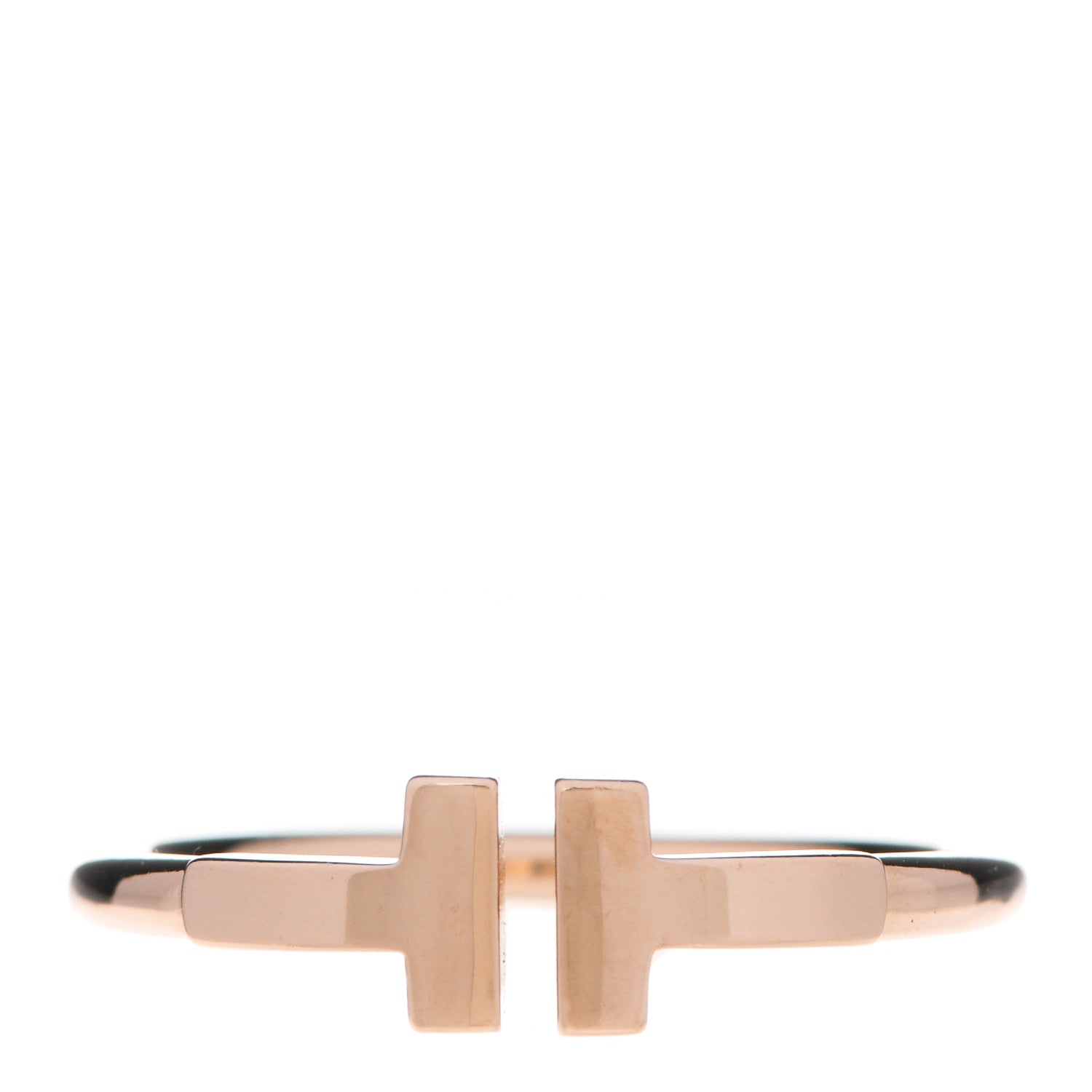 Tiffany 18K Rose Gold T Wire Ring 54 6.75 1 of 4