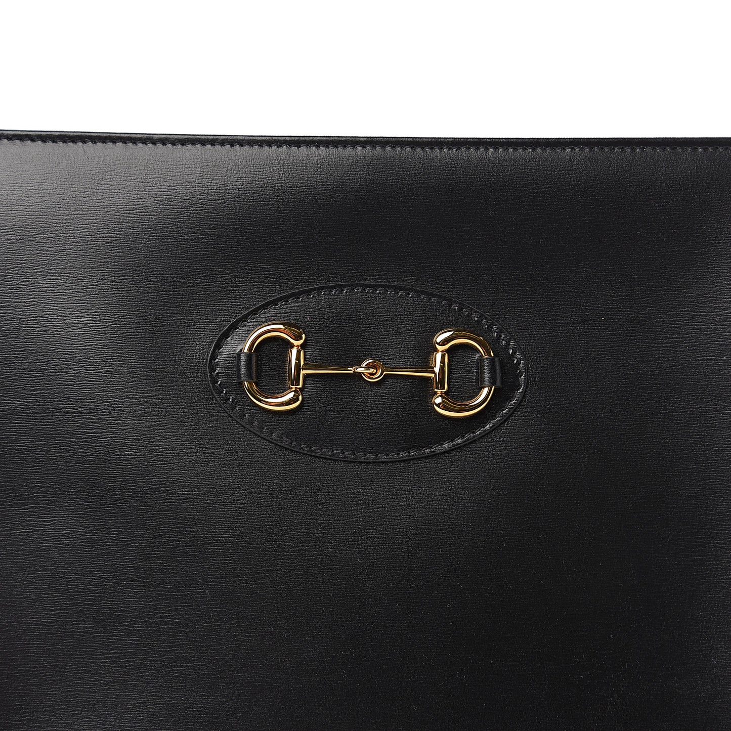 Textured Calfskin Horsebit 1955 Zip Pouch Black