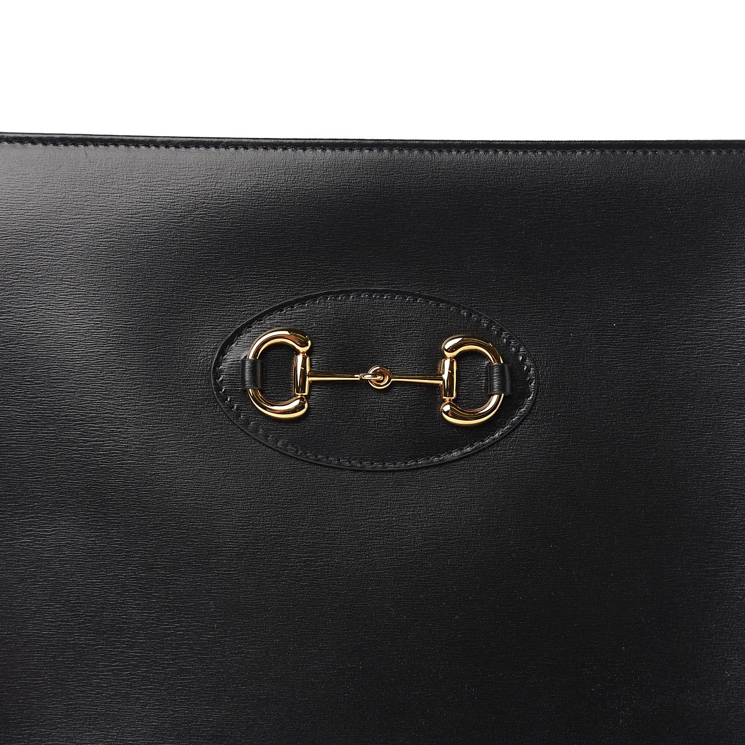 Gucci Textured Calfskin Horsebit 1955 Zip Pouch Black 9 of 9
