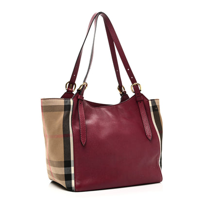 Burberry Grainy Calfskin House Check Small Canterbury Berry Pink 3 of 9