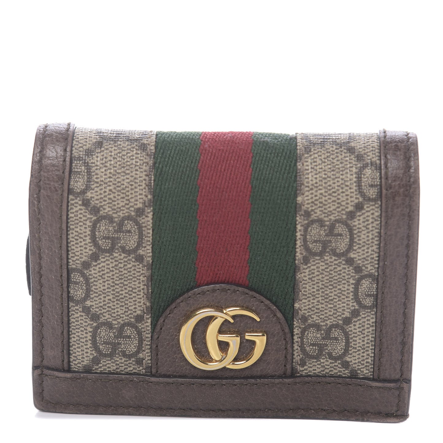 GG Supreme Monogram Web Ophidia Card Case Beige New Acero