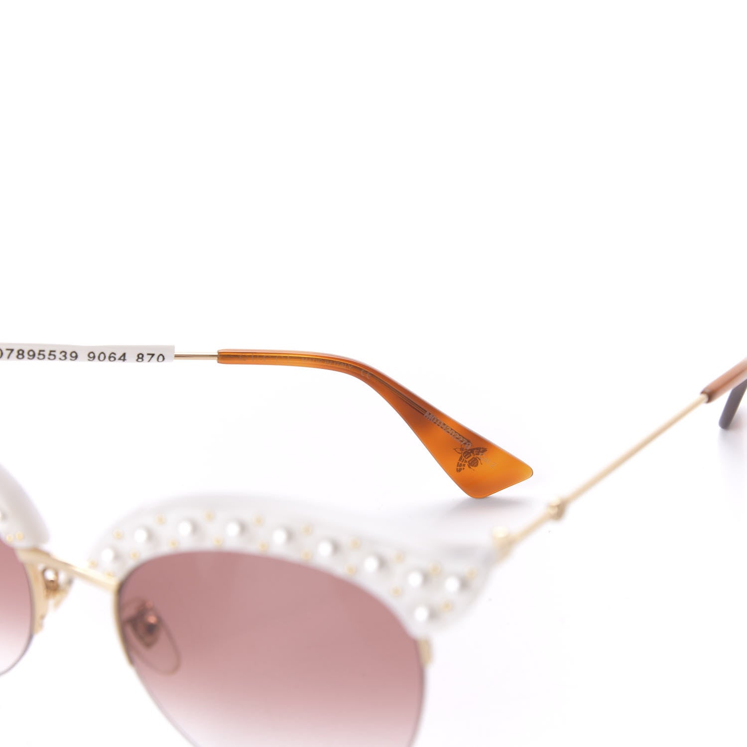 Gucci Pearl Cat Eye Sunglasses GG0212S White 5 of 8