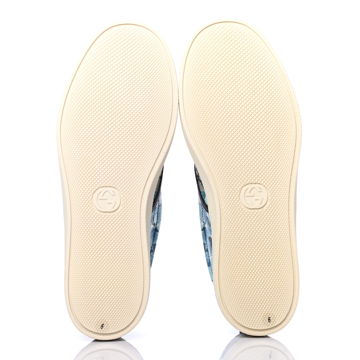 Gucci GG Supreme Monogram Blooms Mens Dublin Slip On Sneakers 6 Beige Blue Navy 5 of 8