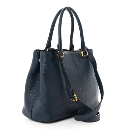 Prada Vitello Daino Top Handle Bag Baltico 3 of 13