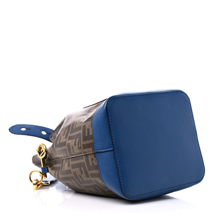 Fendi Glazed Fabric Vitello Grace F is Fendi FF 1974 Stamp Patch Grande Mon Tresor Bucket Bag Mogano Panna Iris 4 of 14