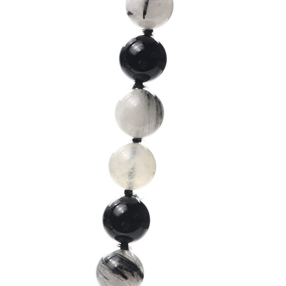 Tiffany Sterling Silver Black Onyx Tourmalinated Quartz Moonstone Bead Necklace 7 of 8