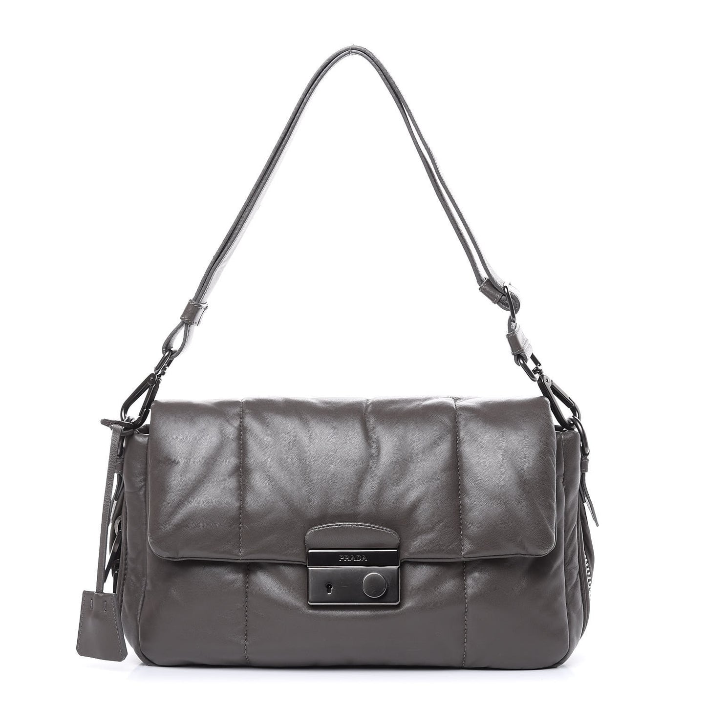 Nappa Bomber Sound Flap Shoulder Bag Ardesia