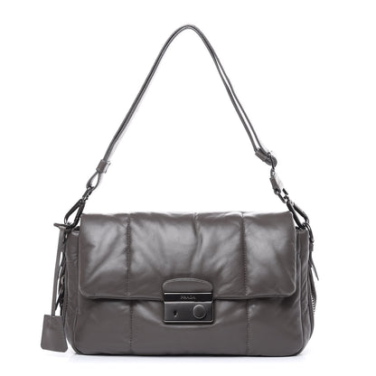 Prada Nappa Bomber Sound Flap Shoulder Bag Ardesia 1 of 11