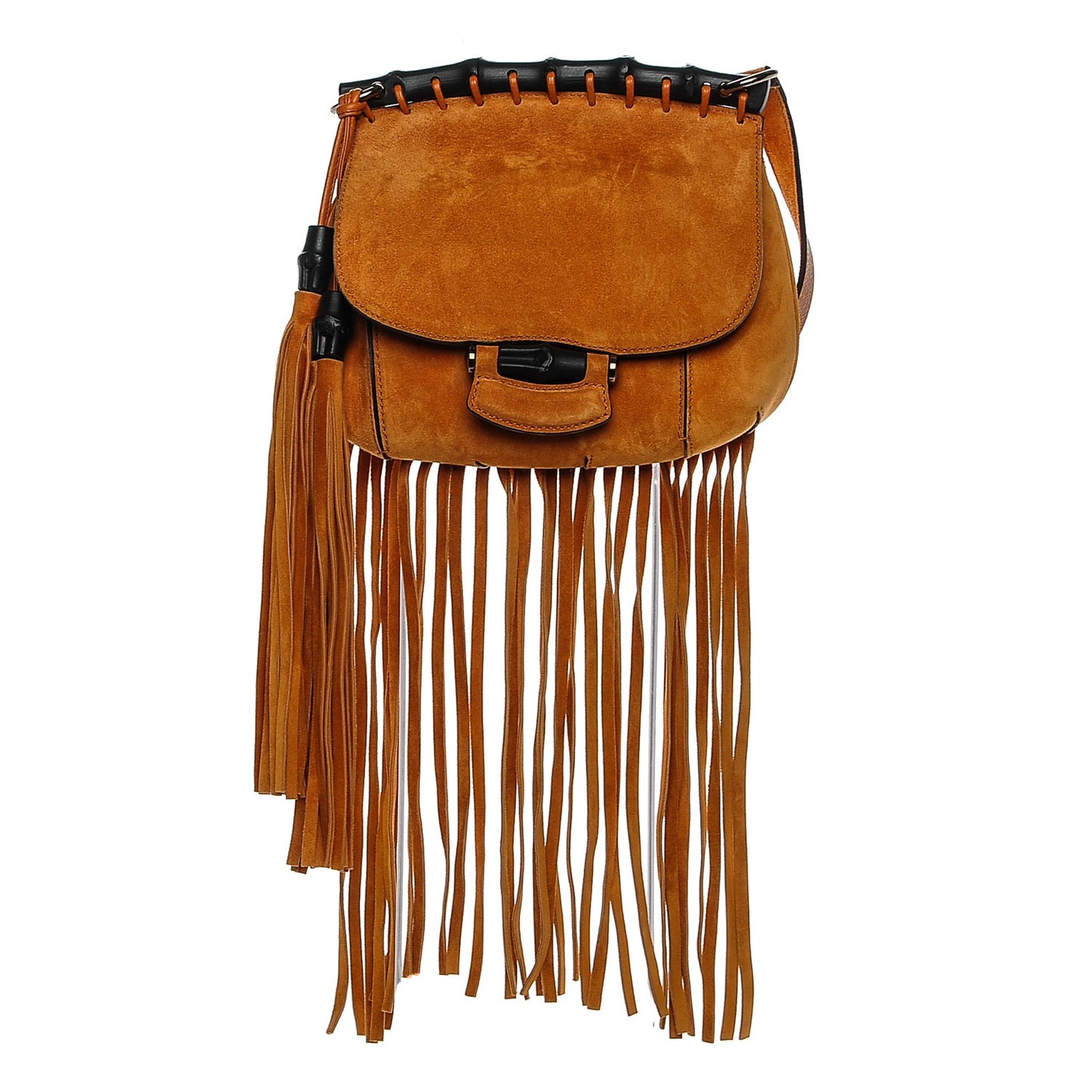 Suede Small Nouveau Fringe Shoulder Bag Orange