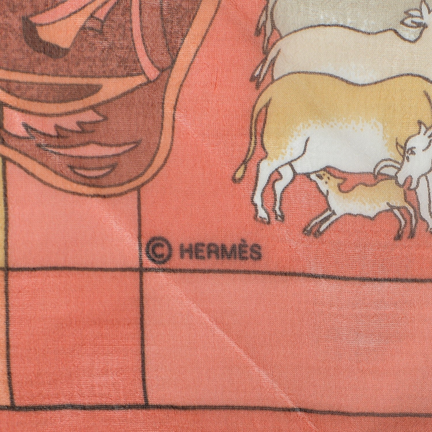 Hermes Mousseline Silk Fantaisies Indiennes Shawl 140 7 of 7