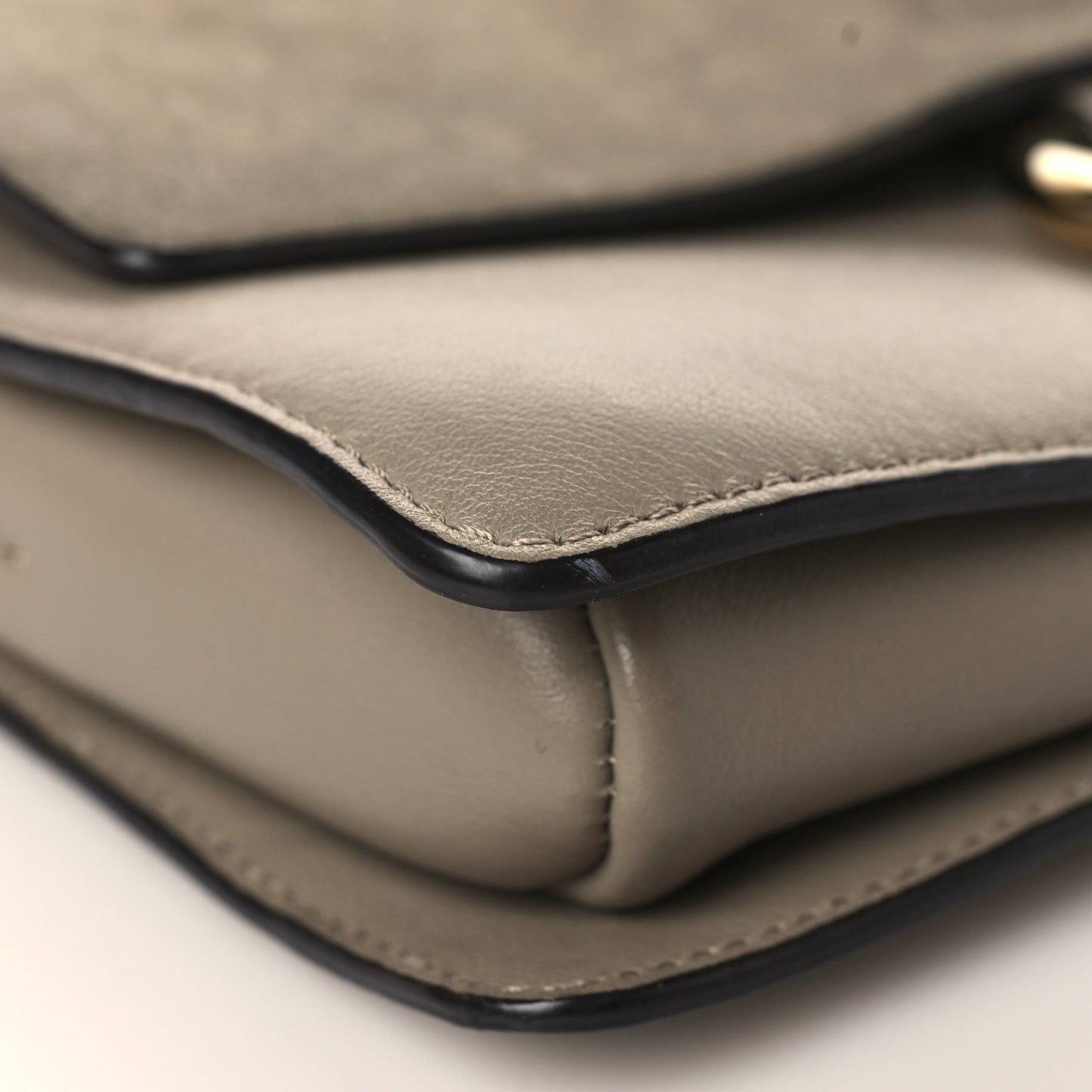 Suede Calfskin Small Faye Shoulder Bag Motty Grey
