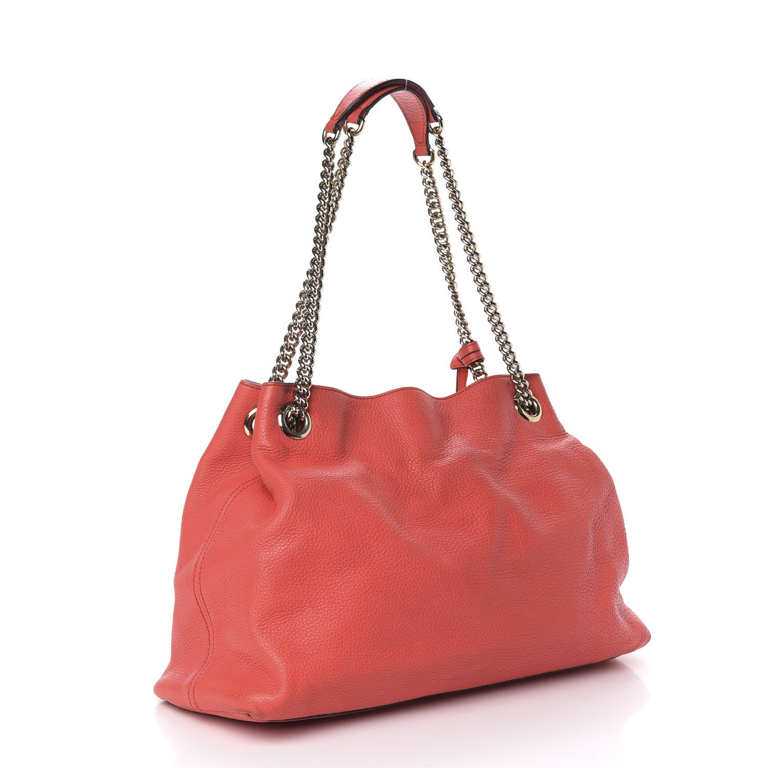 Gucci Pebbled Calfskin Medium Soho Chain Shoulder Bag Begonia Pink 3 of 16