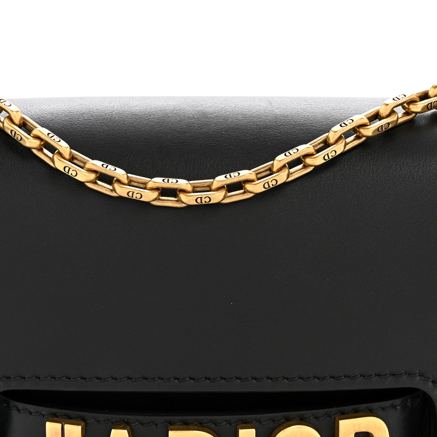 Calfskin J'Adior Chain Flap Bag Black