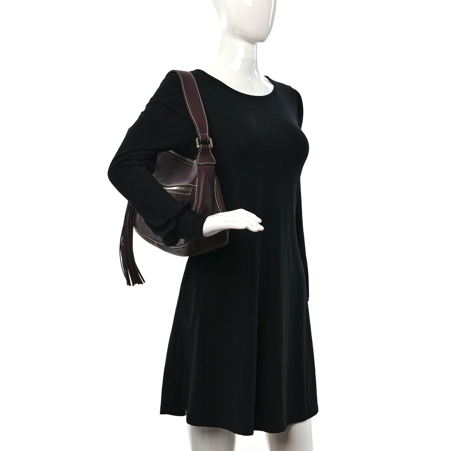 Chanel Grained Calfskin Tassel Hobo Bordeaux 2 of 9