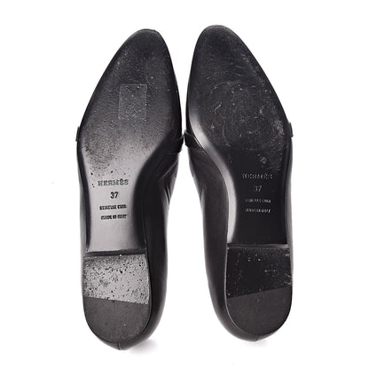 Hermes Calfskin Pegase Ballerina Flats 37 Black 7 of 10