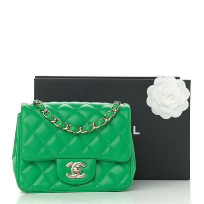 Chanel Lambskin Quilted Mini Square Flap Green 14 of 14