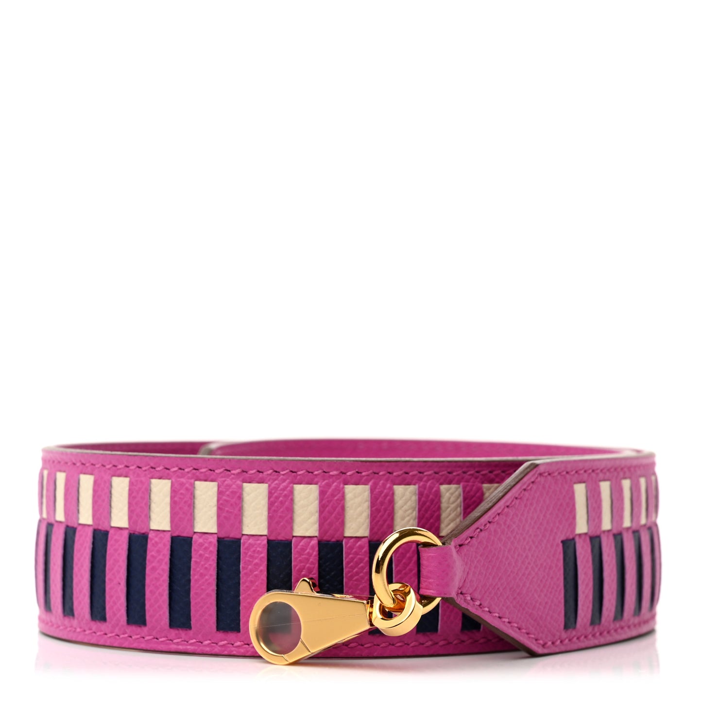 Epsom 40mm Tressage Shoulder Strap Magnolia Bleu Saphir Craie
