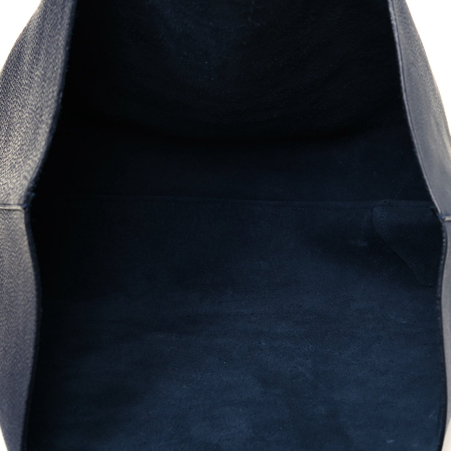 Tumbled Calfskin Large Shopping Tote Navy