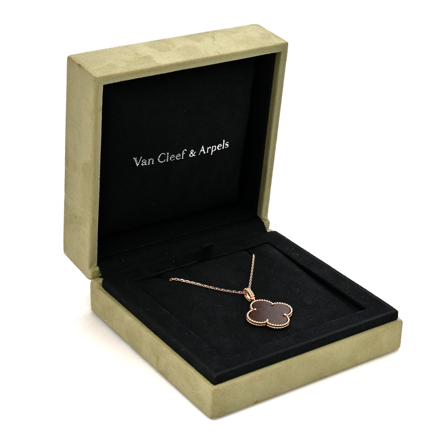 18K Rose Gold Letterwood Magic Alhambra Long Necklace