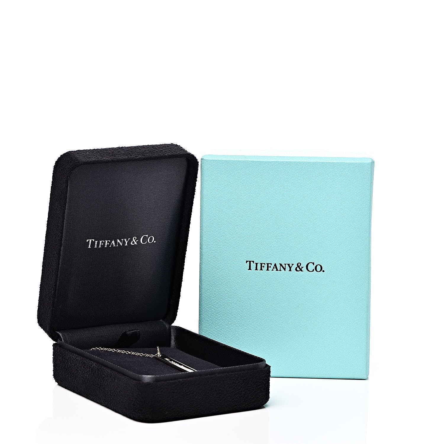 Tiffany 18K Yellow Gold 1837 Bar Pendant Necklace 8 of 8
