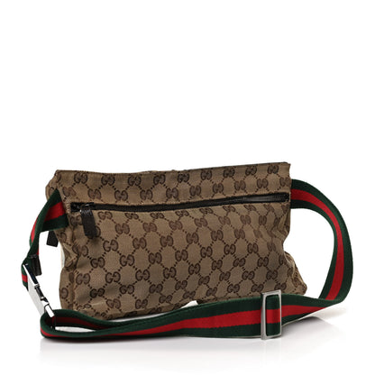 Gucci GG Monogram Web Double Pocket Belt Bag Dark Brown 3 of 11