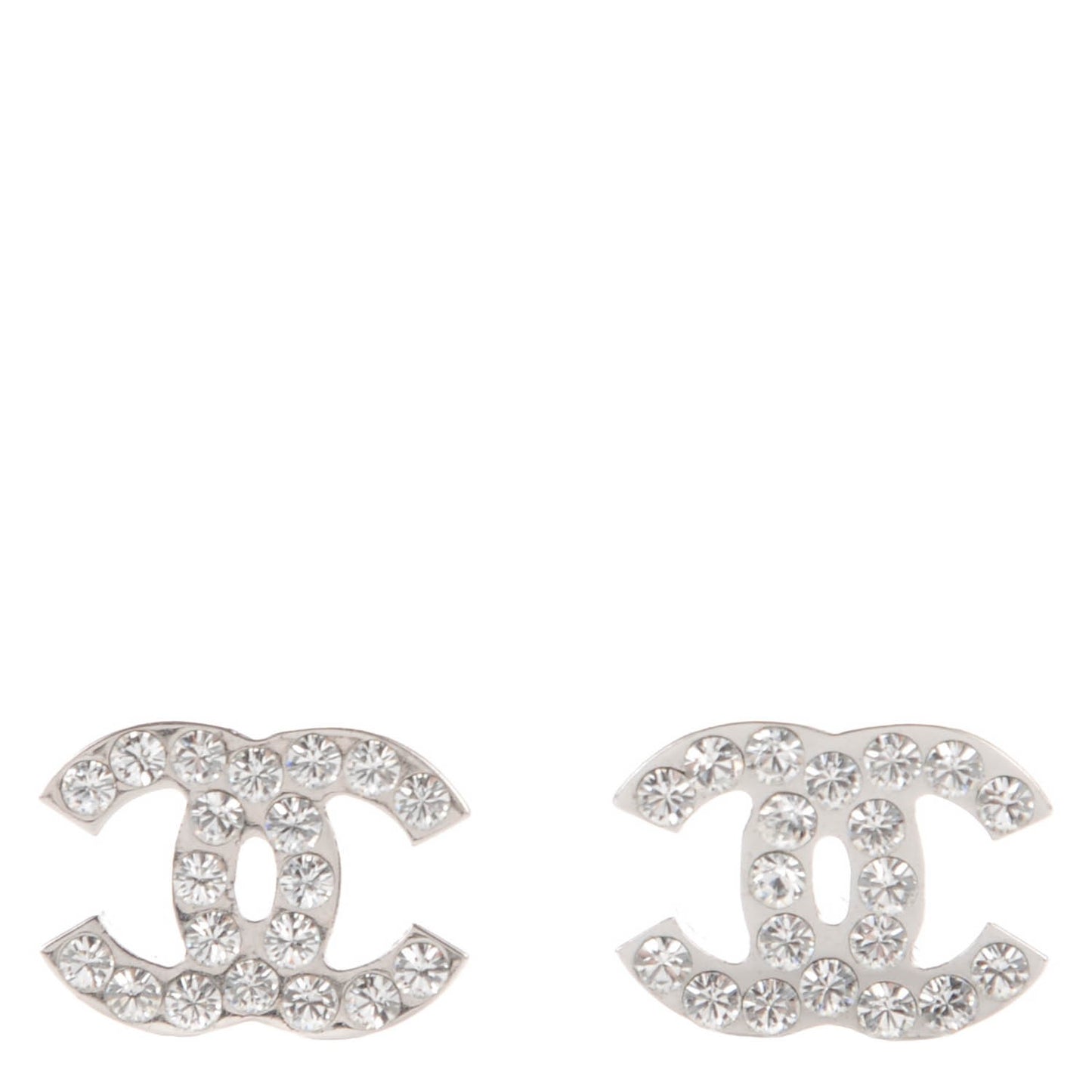 Crystal CC Earrings Silver