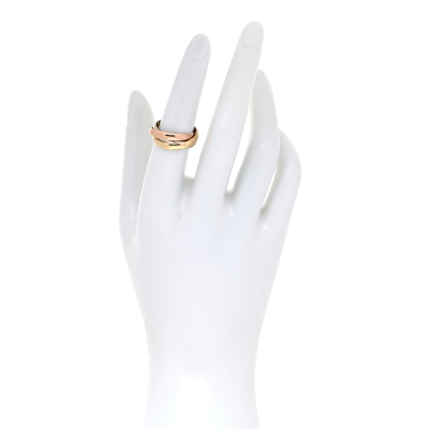 18K Pink Yellow White Gold Classic Les Must De Cartier Trinity Ring 53 6.25