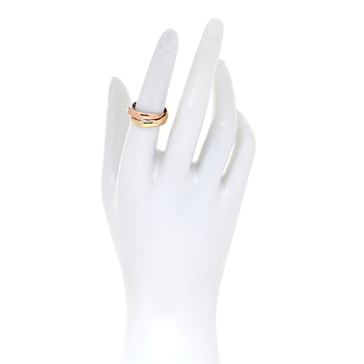 Cartier 18K Pink Yellow White Gold Classic Les Must De Cartier Trinity Ring 53 6.25 4 of 10