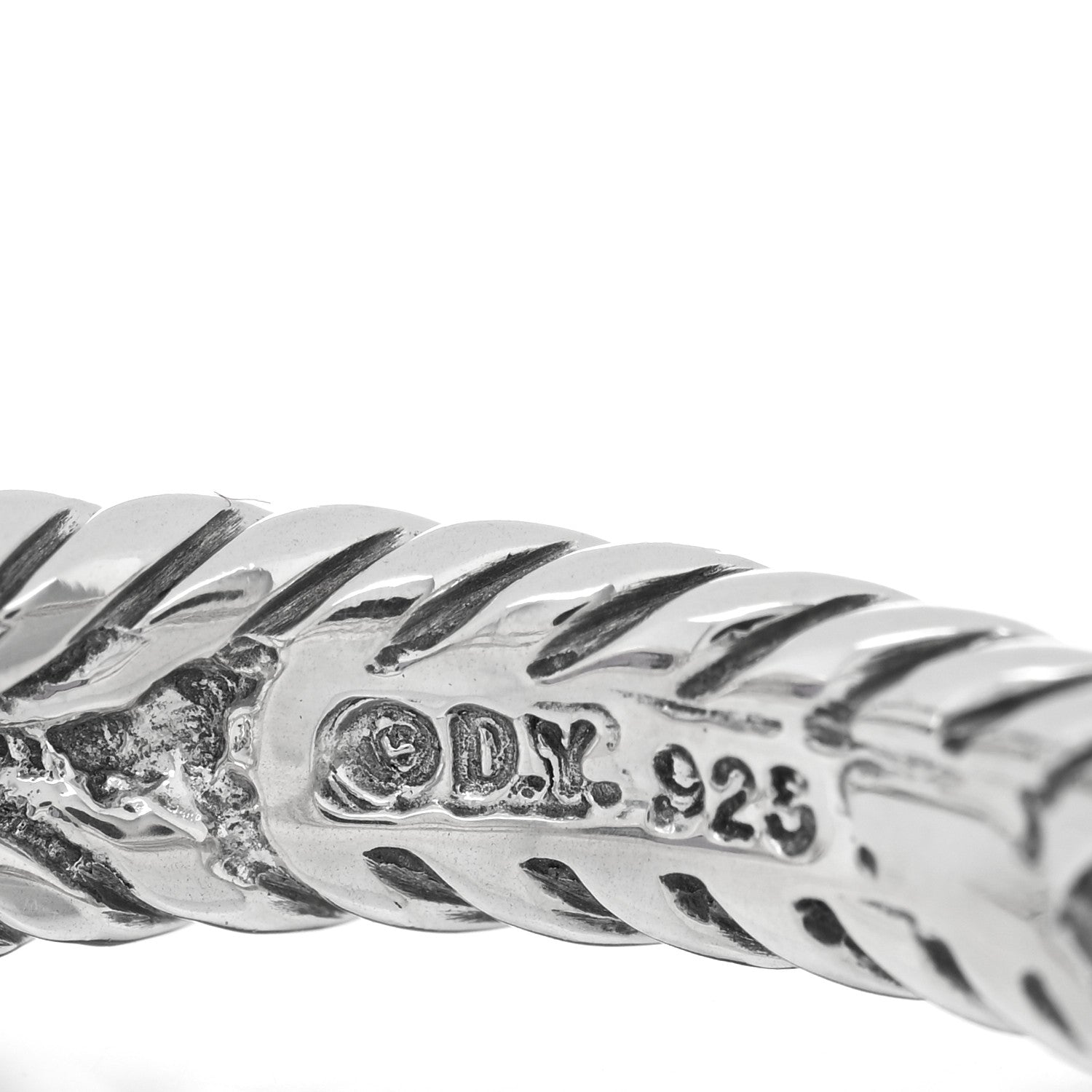 David Yurman Sterling Silver Diamond Amethyst 7mm Petite Albion Ring 53 6.5 4 of 4