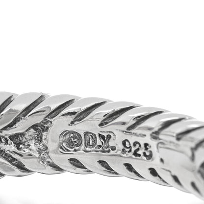 David Yurman Sterling Silver Diamond Amethyst 7mm Petite Albion Ring 53 6.5 4 of 4