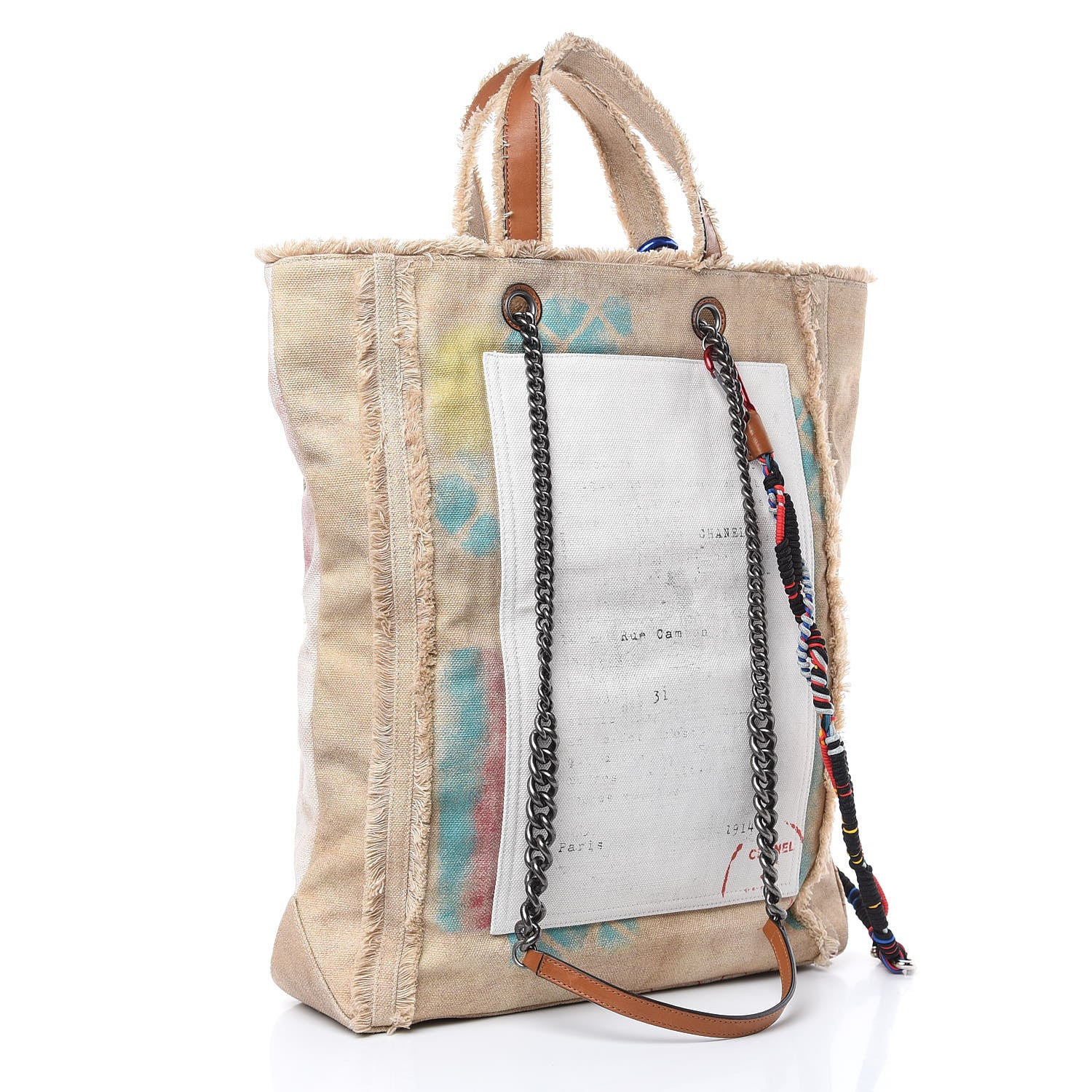 Chanel Canvas Large Graffiti Tote Beige 3 of 9