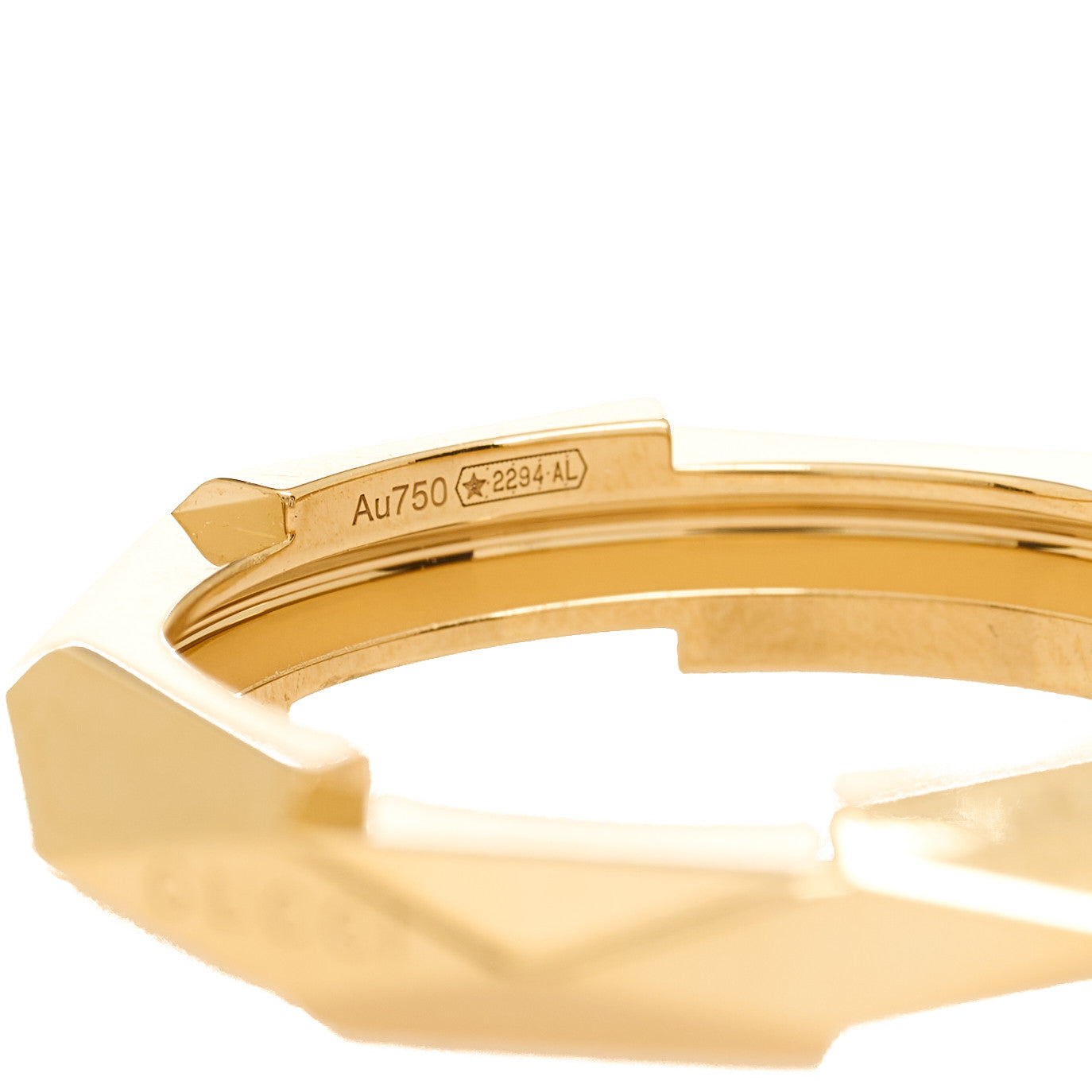 18K Yellow Gold Link To Love Striped Ring 53 6.25